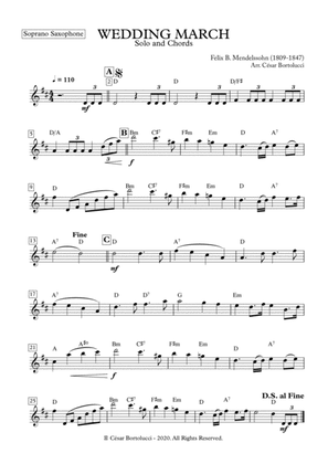 WEDDING MARCH - Soprano Sax with Chords