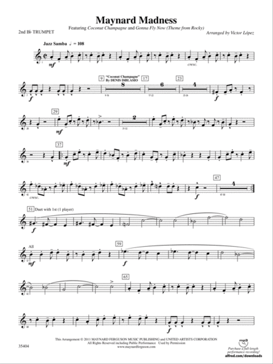 Maynard Madness: 2nd B-flat Trumpet Concert Band scores gallery preview page 1
