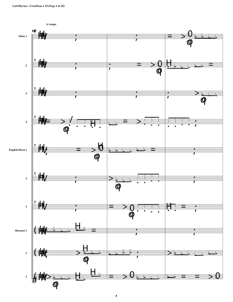 Crucifixus a 10 by Antonio Lotti (Double Reed Choir) Woodwind Ensemble scores gallery preview page 4