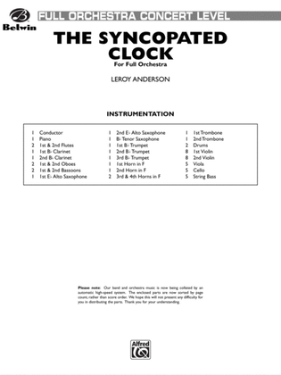 Book cover for The Syncopated Clock: Score