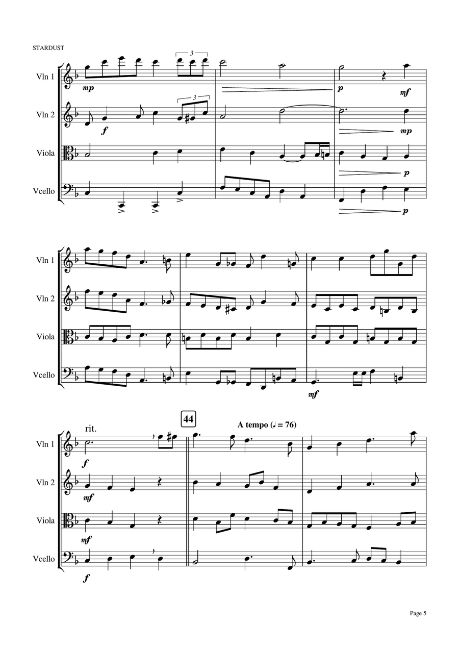 Stardust String Quartet scores gallery preview page 5