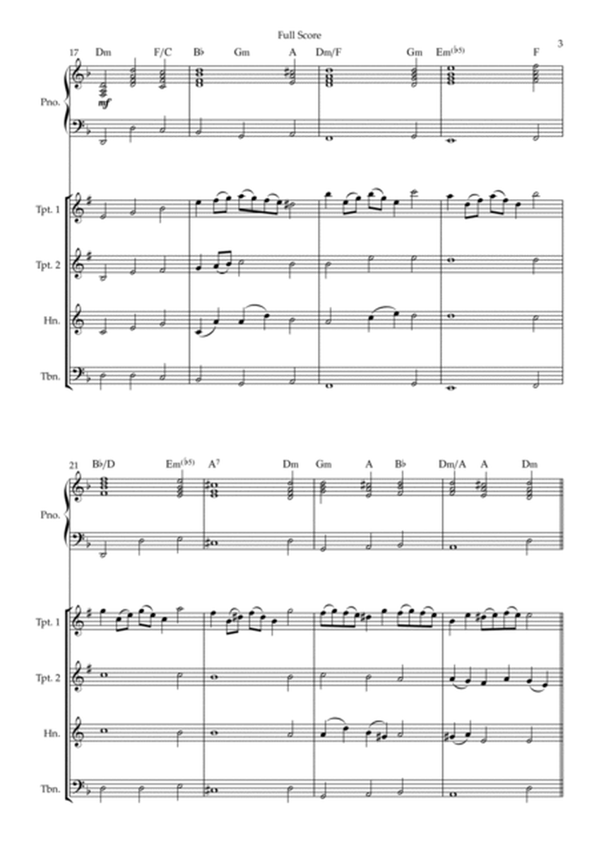 Rondeau (from Abdelazer) for Brass Quartet and Piano Accompaniment with Chords image number null