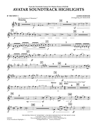 Avatar Soundtrack Highlights - Bb Trumpet 1