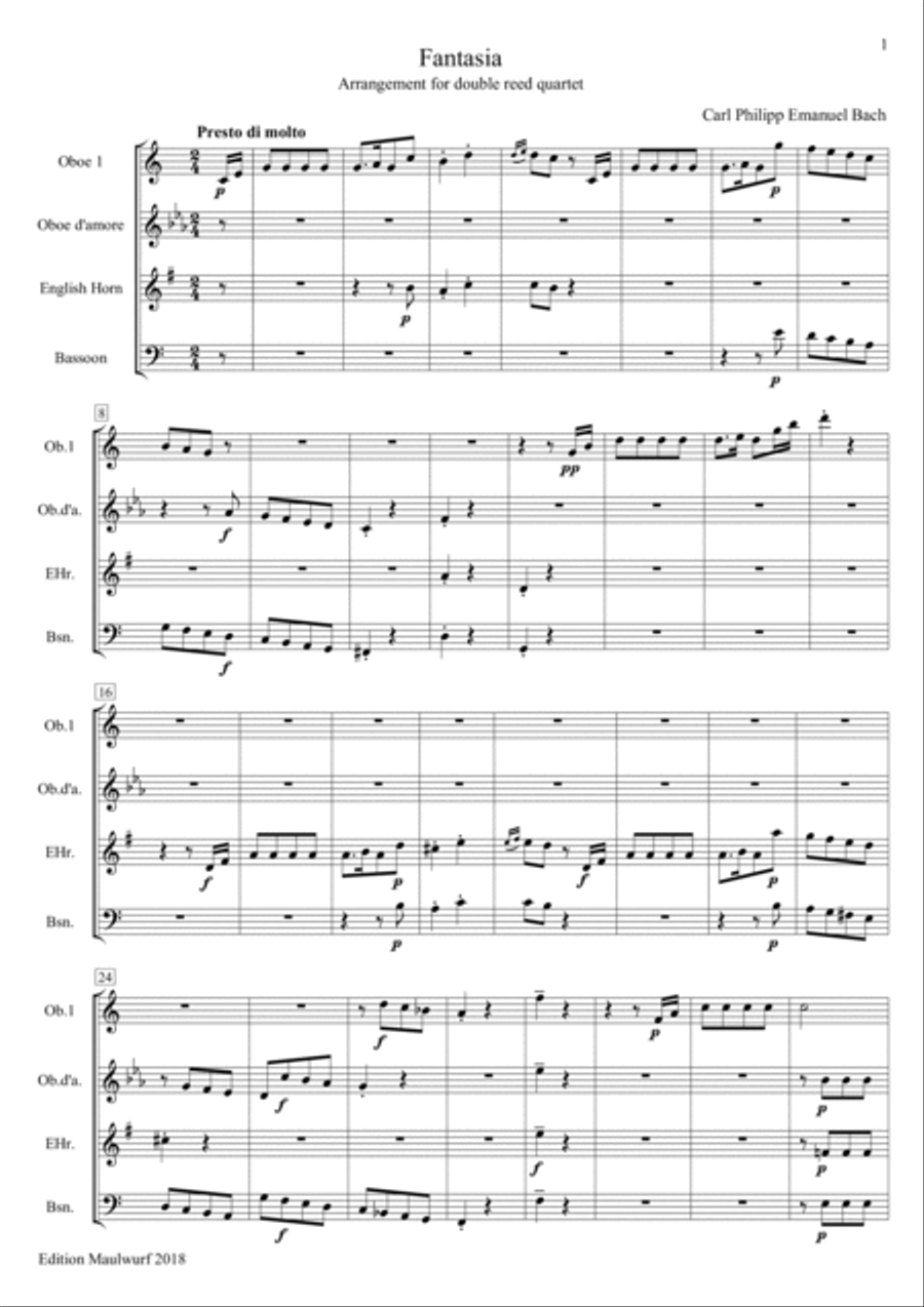 Fantasia Woodwind Quartet scores gallery preview page 3