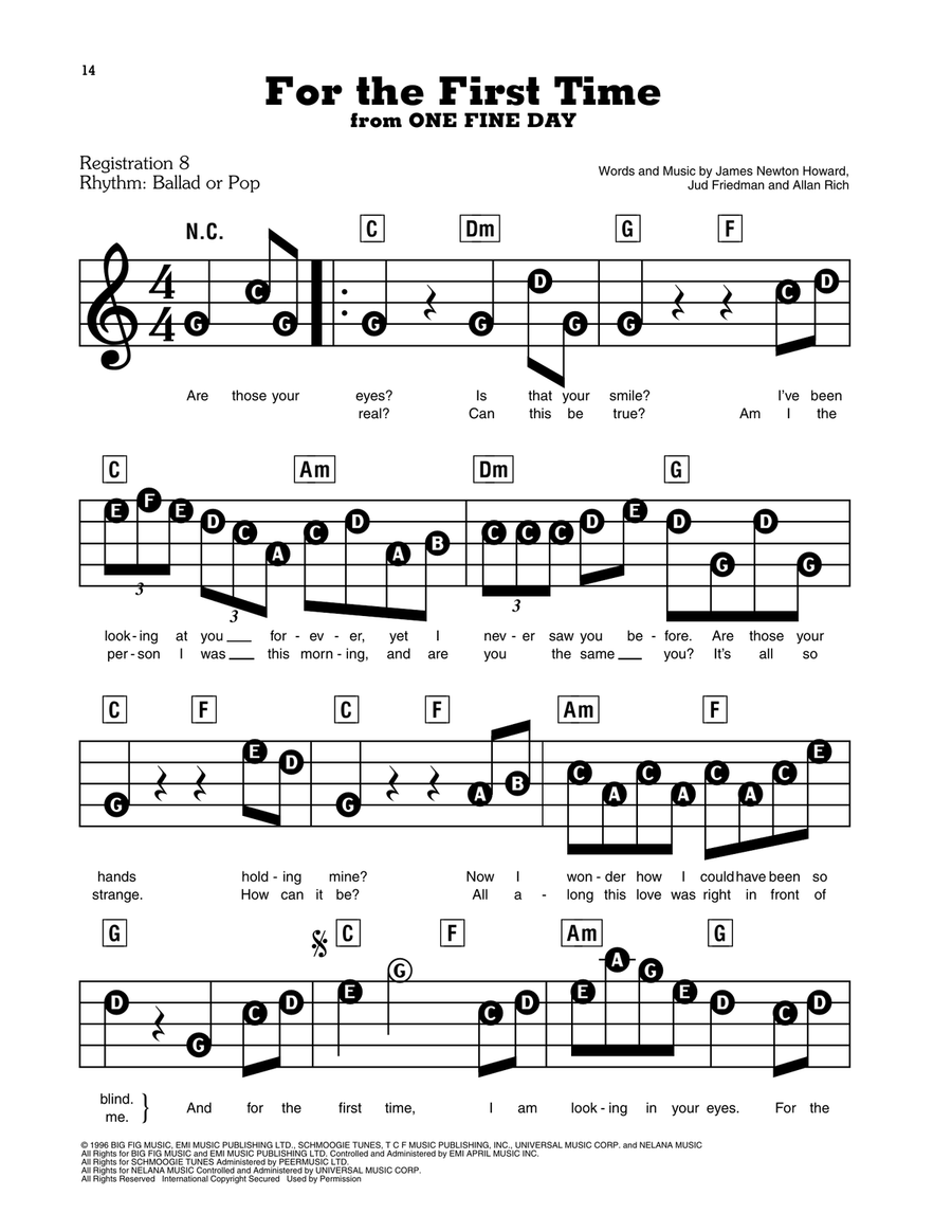 For The First Time Electronic Keyboard scores gallery preview page 1