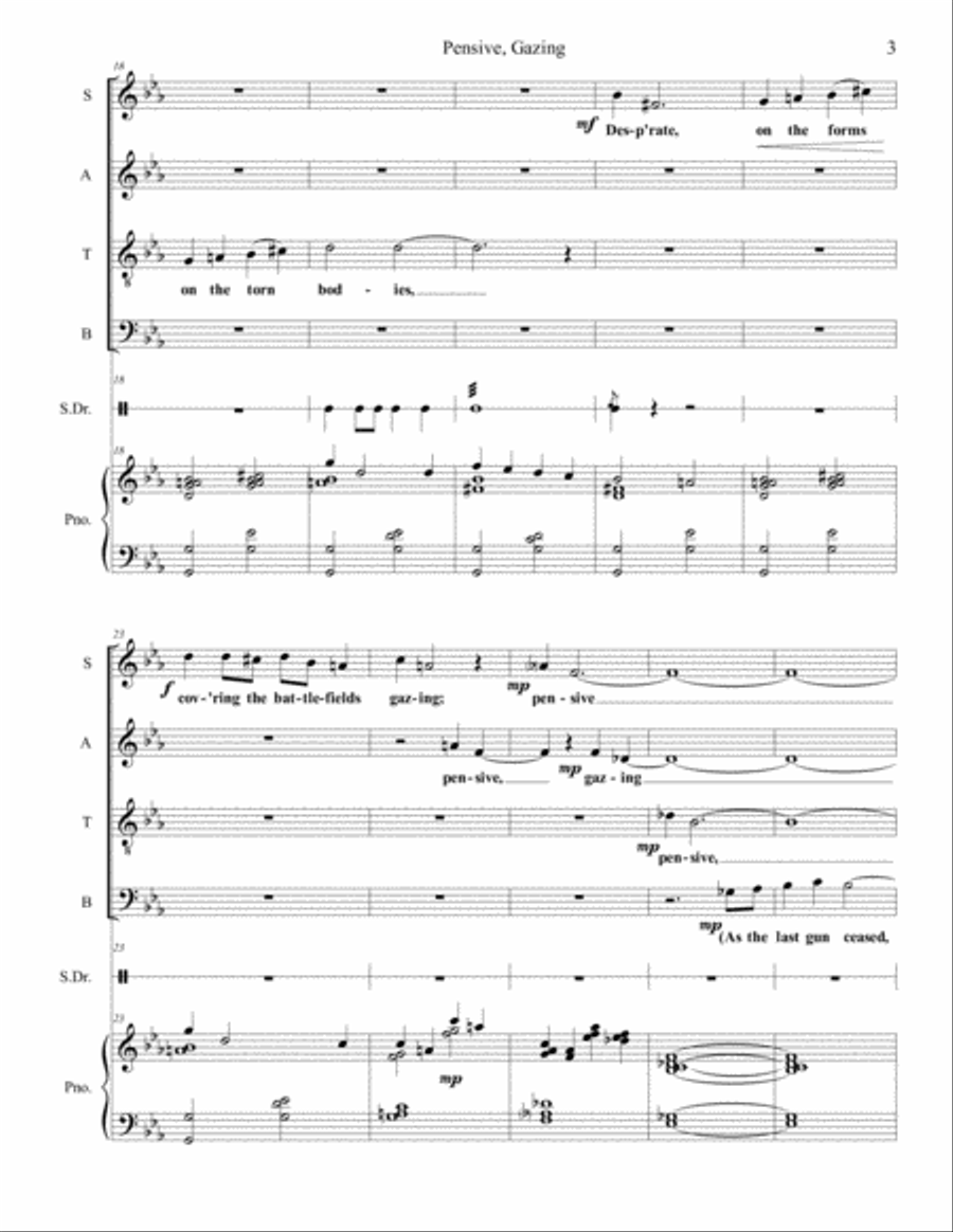 Pensive, Gazing 4-Part scores gallery preview page 3