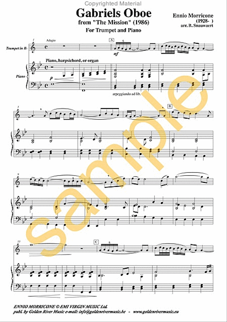 Brothers & Gabriels Oboe for trumpet Trumpet Solo scores gallery preview page 3