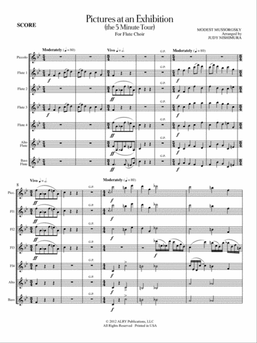 Pictures at an Exhibition (The 5 Minute Tour) for Flute Choir Flute Choir scores gallery preview page 2