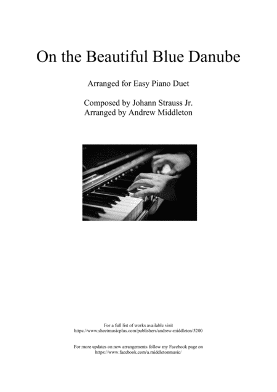 Blue Danube Waltz arranged for Piano Duet Easy Piano scores gallery preview page 1