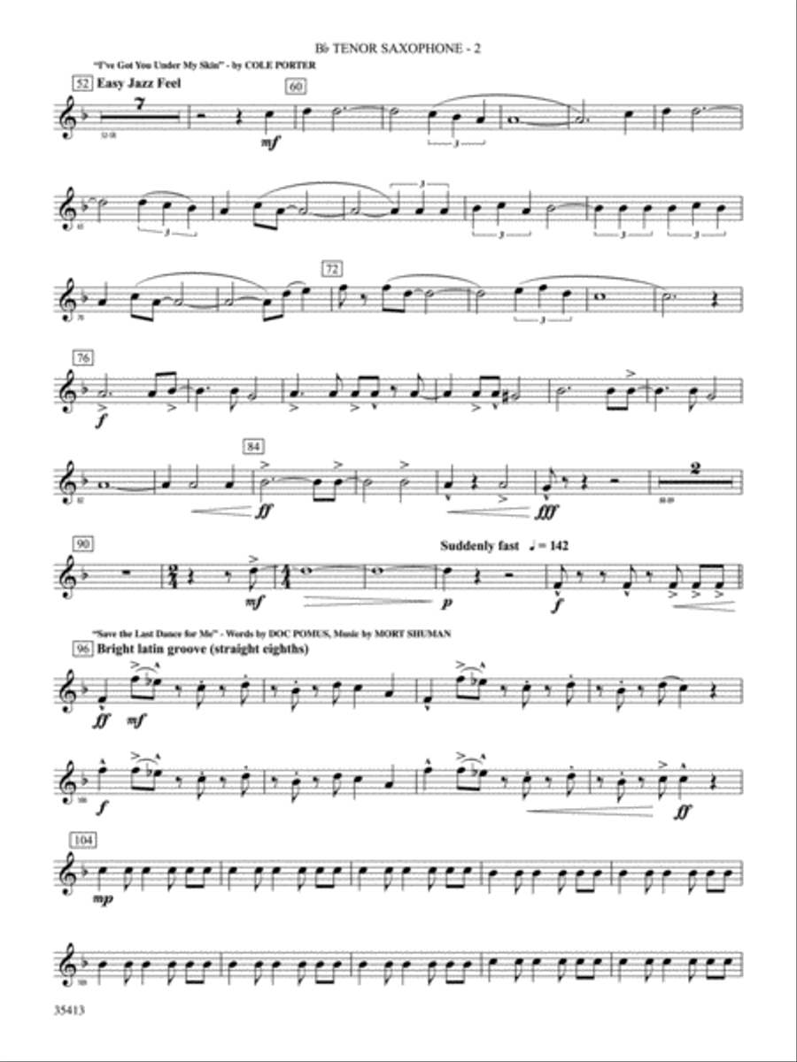 Crooner’s Serenade: B-flat Tenor Saxophone Concert Band scores gallery preview page 2