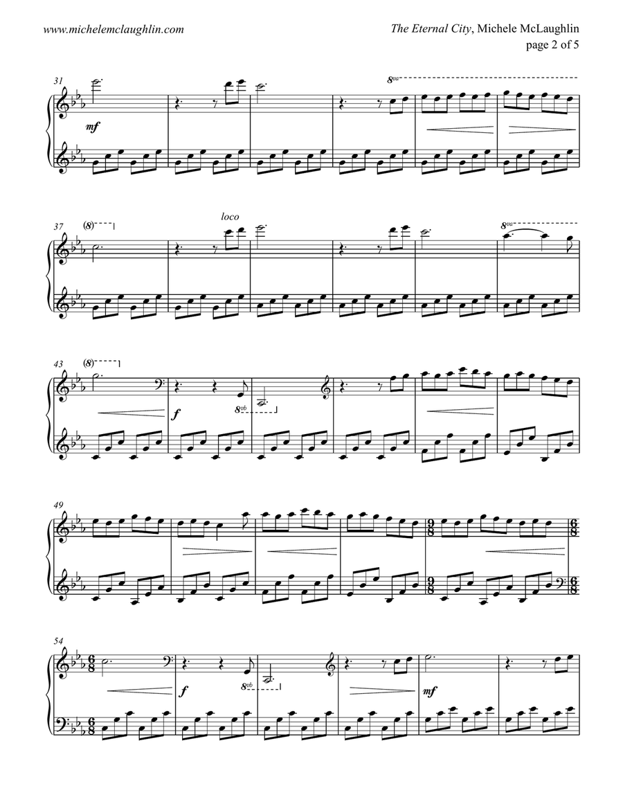 The Eternal City Piano Solo scores gallery preview page 2