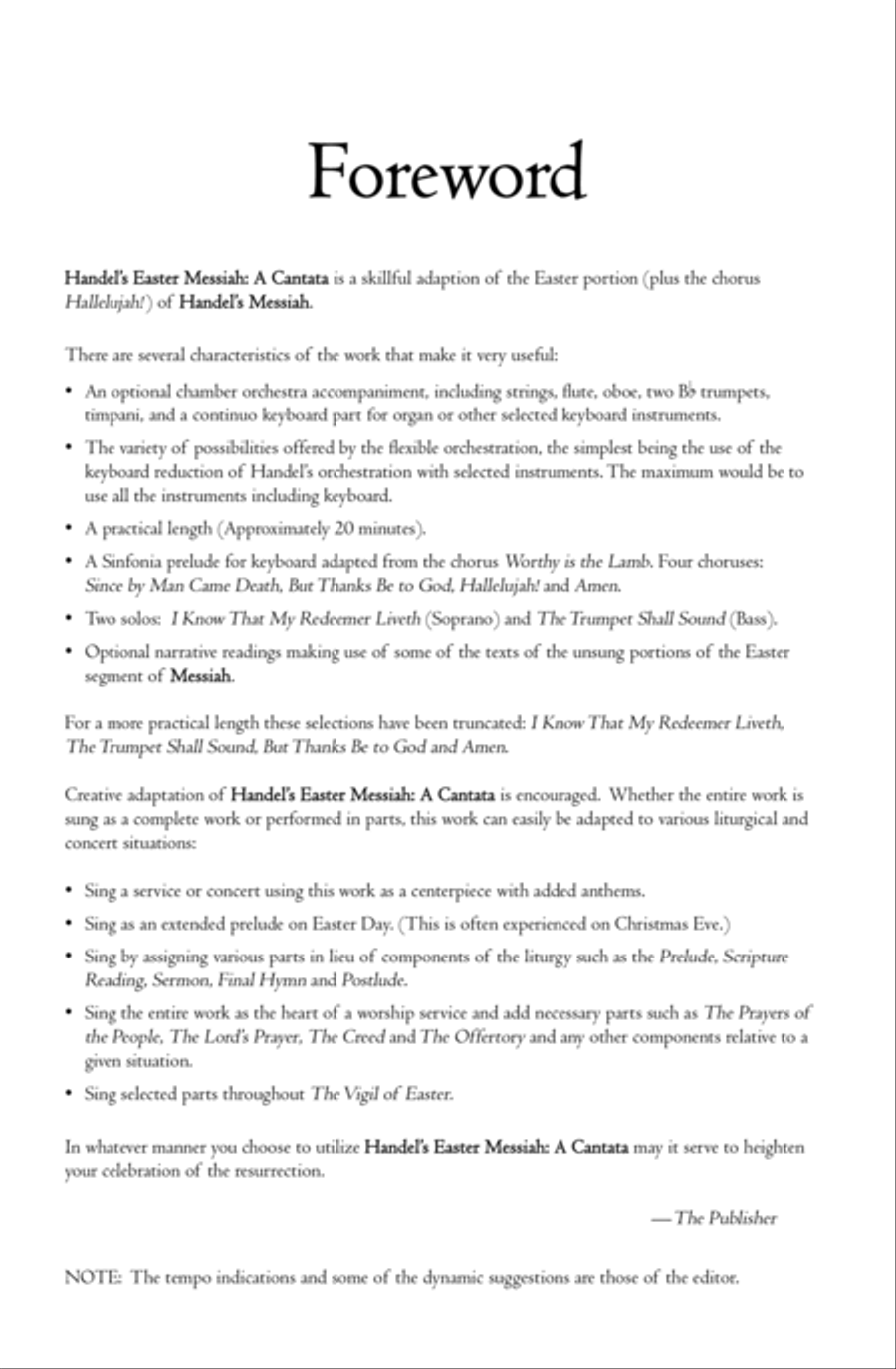 Handel's Easter Messiah: A Cantata 4-Part scores gallery preview page 4