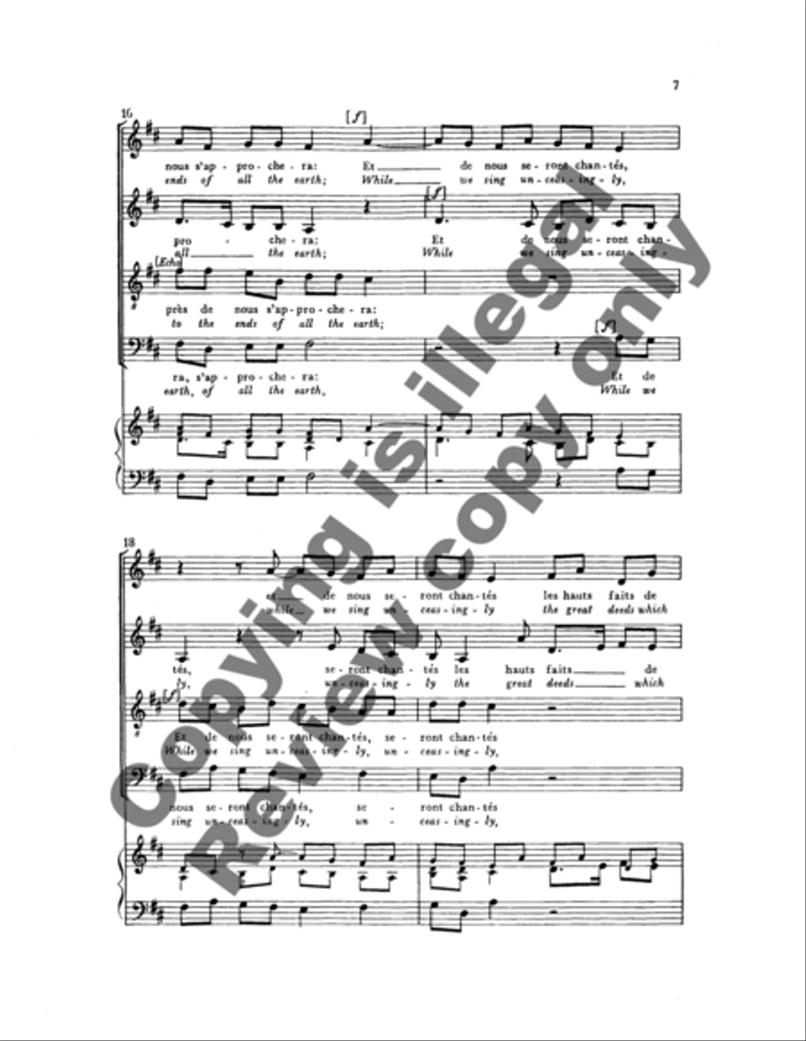 Psalm 75: O Seigneur, loue sera (O Lord God, to thee be praise) 4-Part scores gallery preview page 10