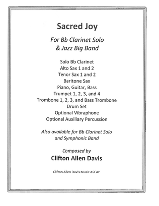 Sacred Joy (for Bb Clarinet with Jazz Band)
