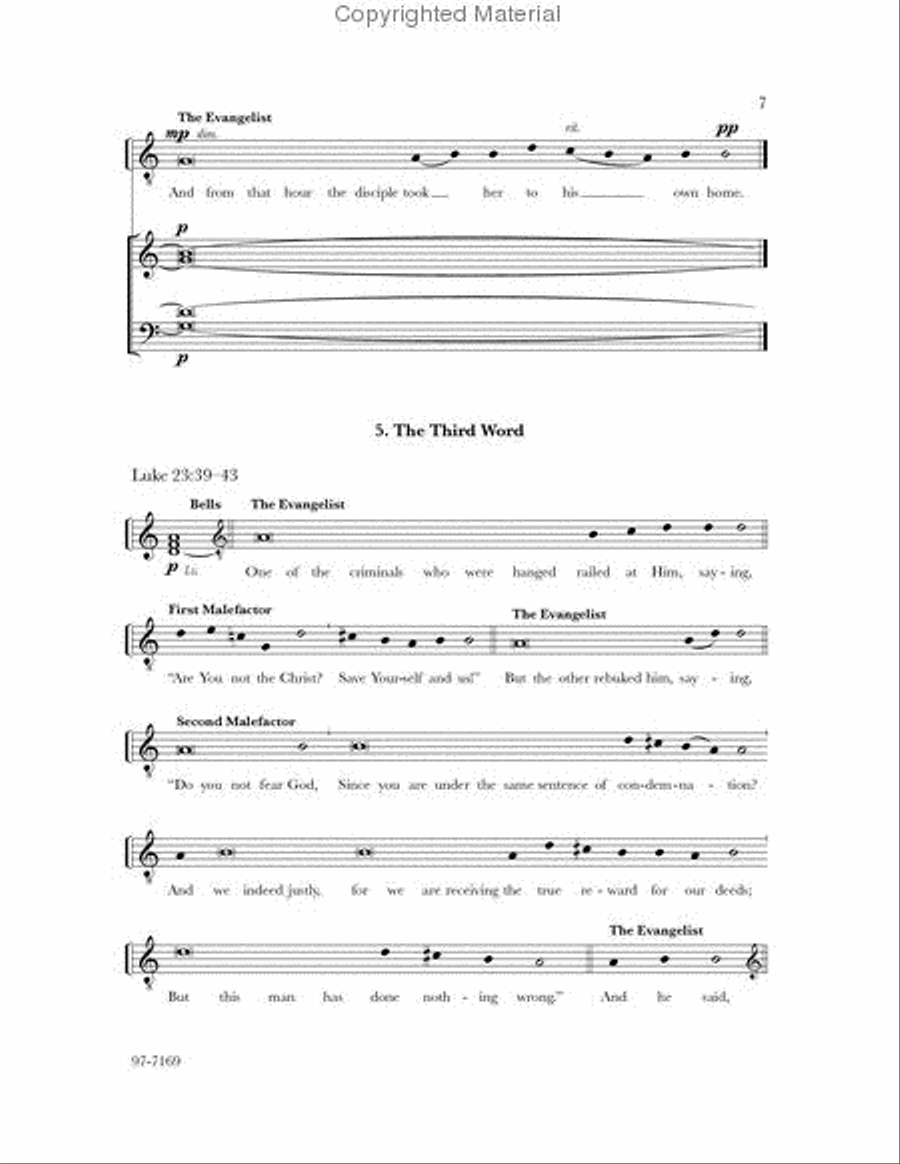 The Seven Words from the Cross (Hillert) 4-Part scores gallery preview page 3