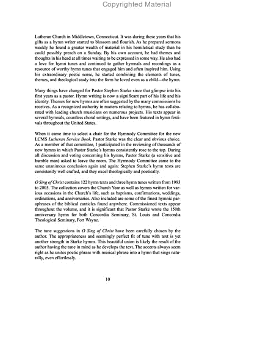 O Sing of Christ: The Hymns of Stephen P. Starke, Volume 1 Hymn Anthems scores gallery preview page 9