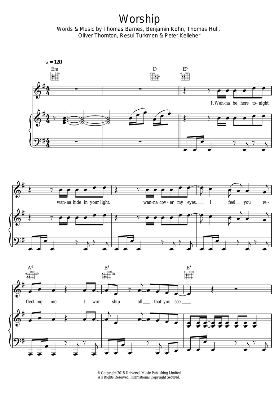 Worship Worship Piano, Vocal scores gallery preview page 1