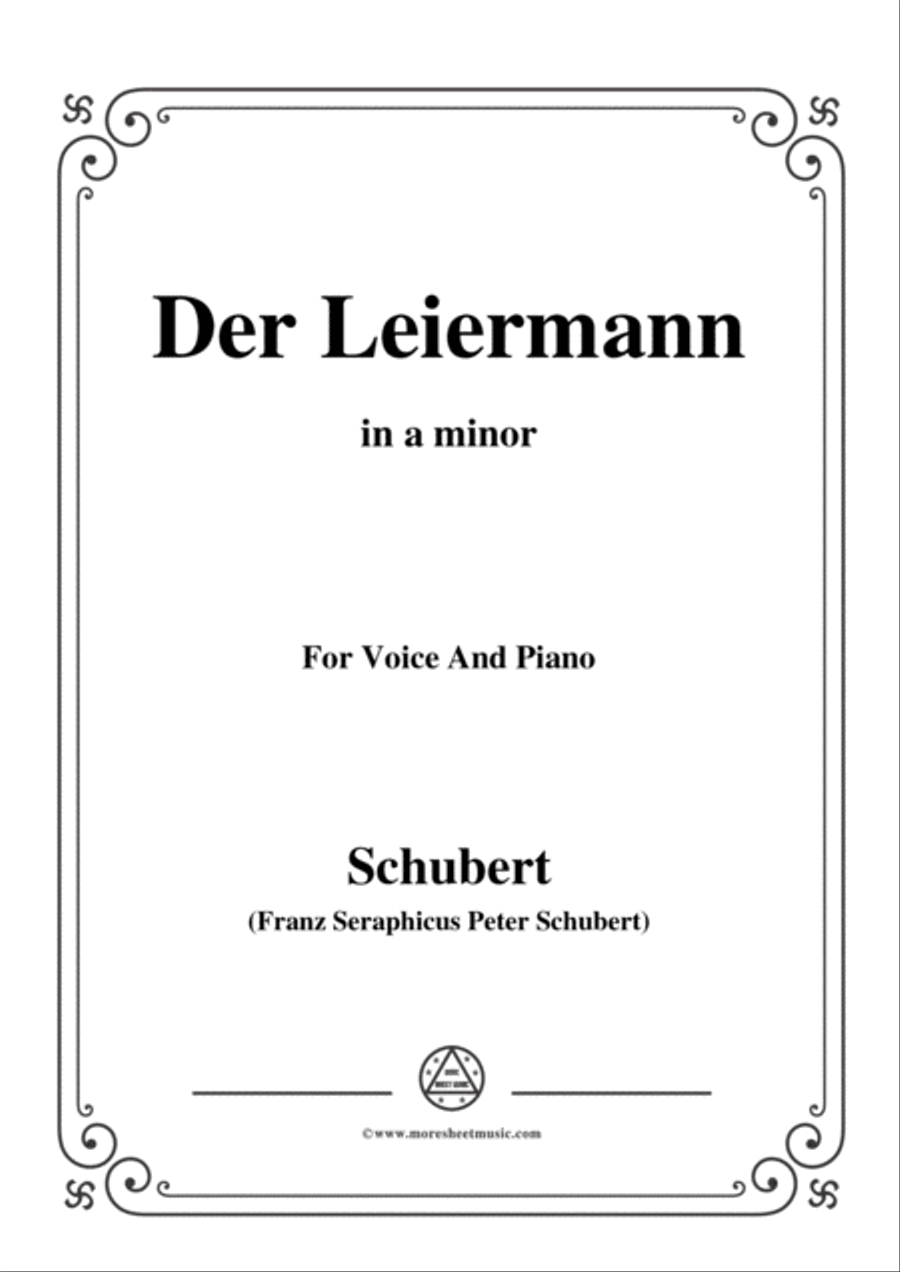 Schubert-Der Leiermann,in a minor,Op.89 No.24,for Voice and Piano Voice Solo scores gallery preview page 1