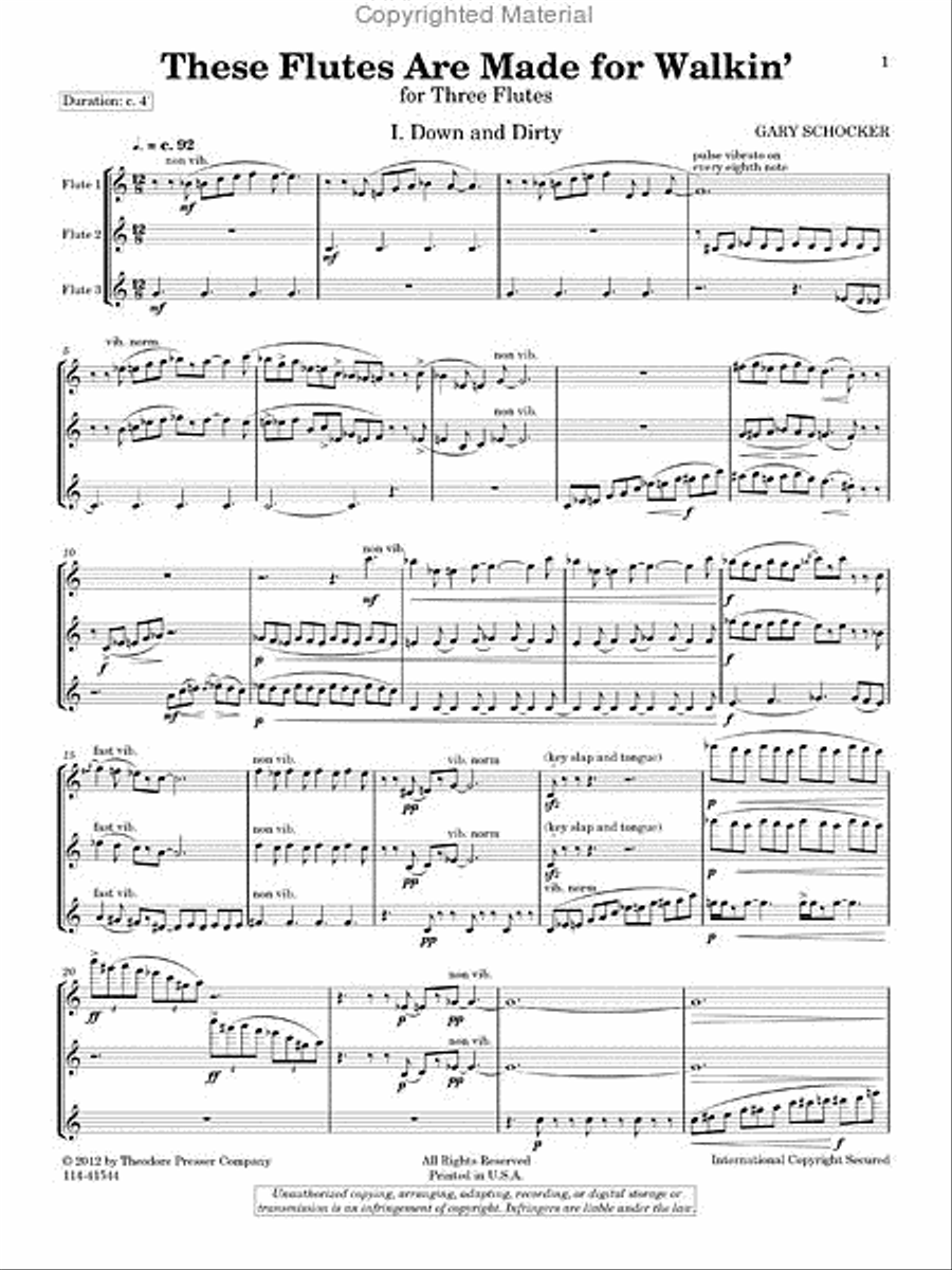These Flutes Are Made for Walkin' Flute Trio scores gallery preview page 2