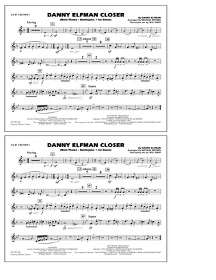 Book cover for Danny Elfman Closer - 3rd Bb Trumpet