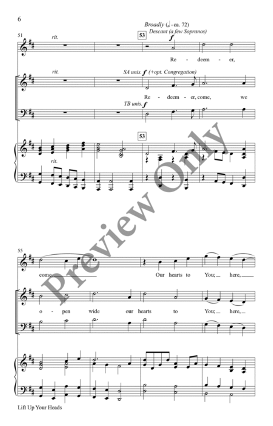 Lift Up Your Heads Lift Up Your Heads 4-Part scores gallery preview page 6