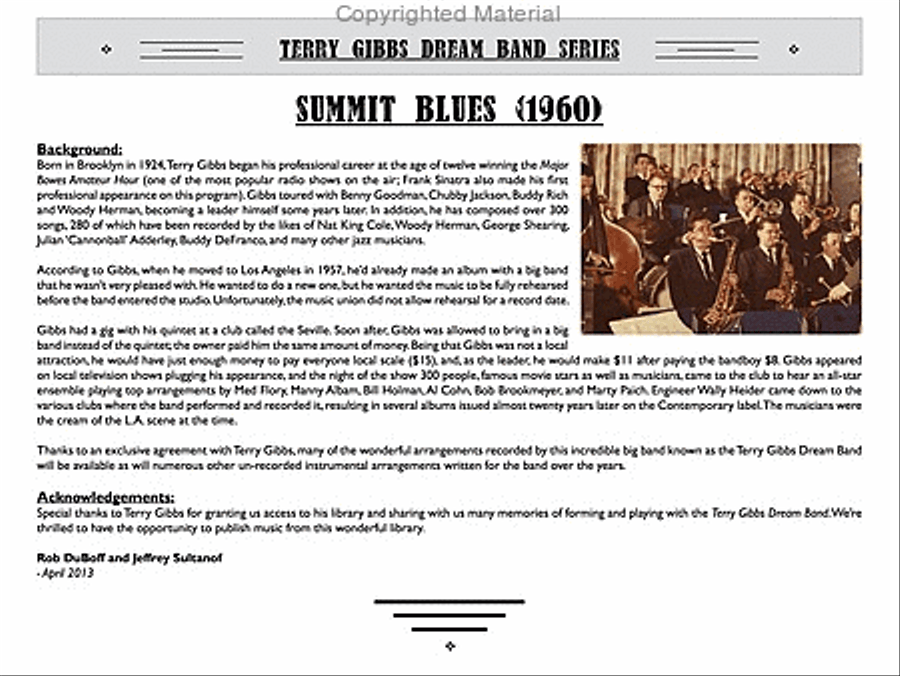 Summit Blues Summit Blues Big Band scores gallery preview page 3