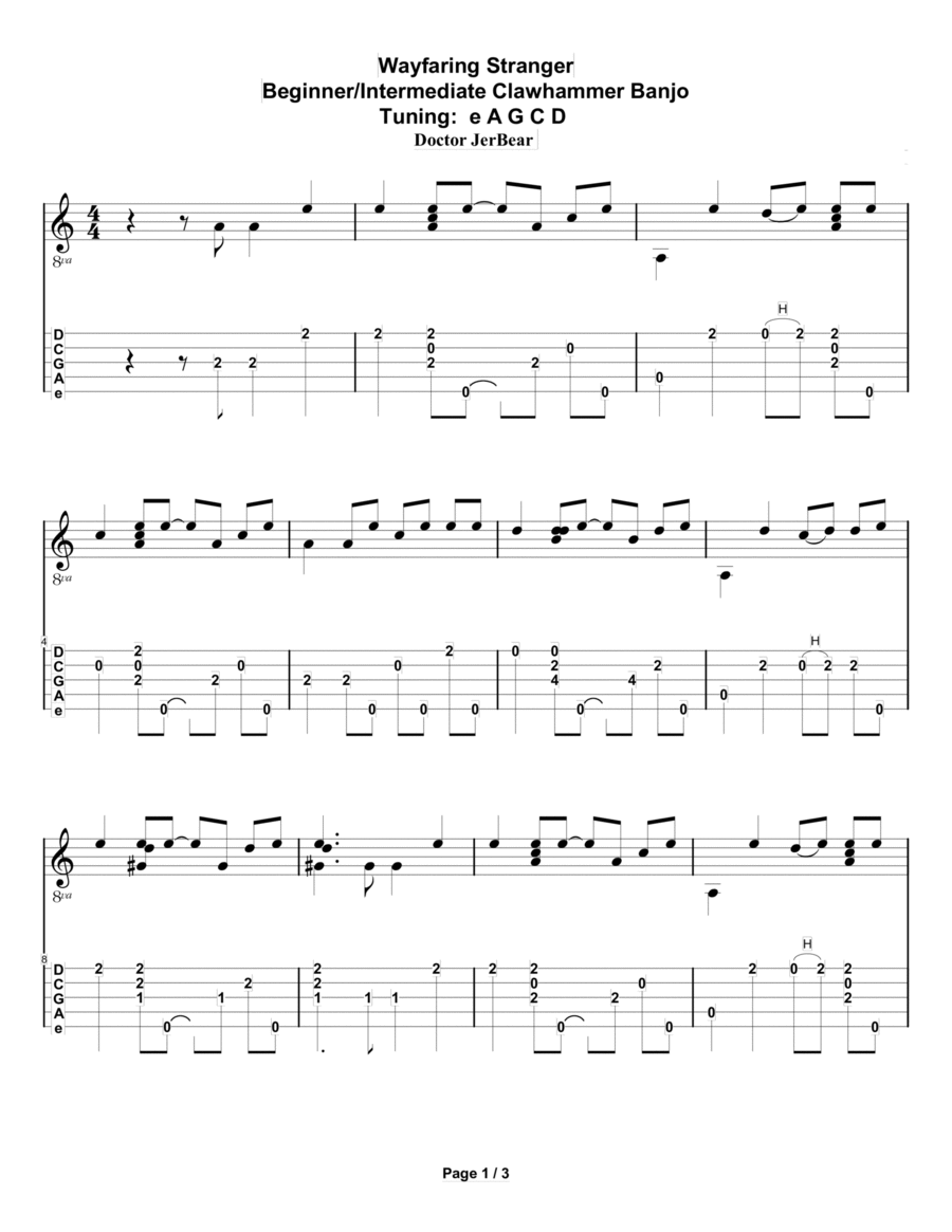 Clawhammer top banjo tuning