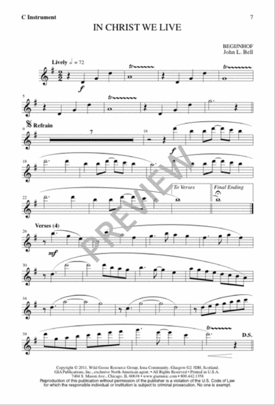 In Christ We Live 4-Part scores gallery preview page 7