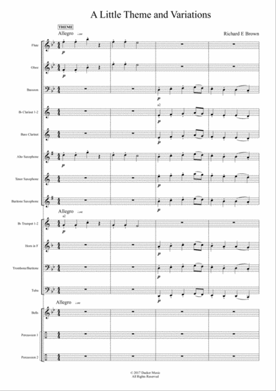 A Little Theme and Variations Concert Band scores gallery preview page 3
