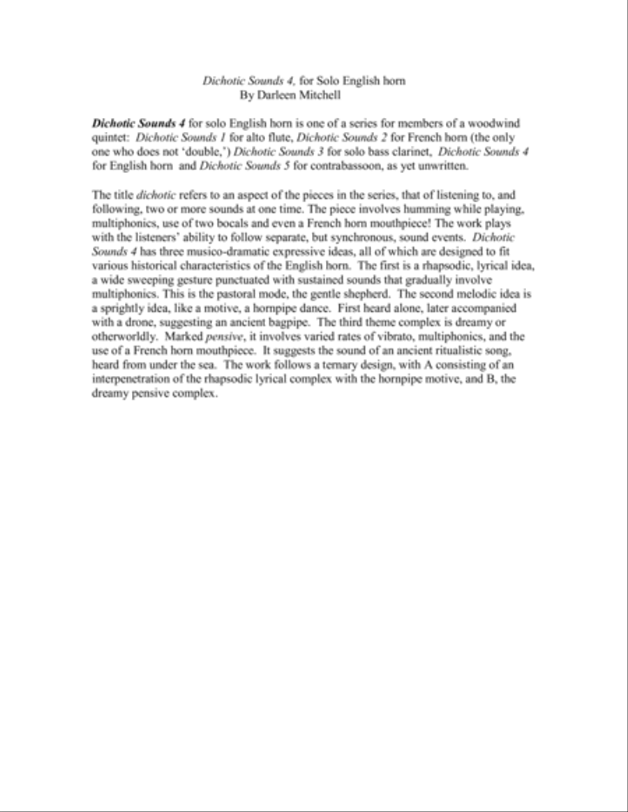 [Mitchell] Dichotic Sounds 4 English Horn scores gallery preview page 5
