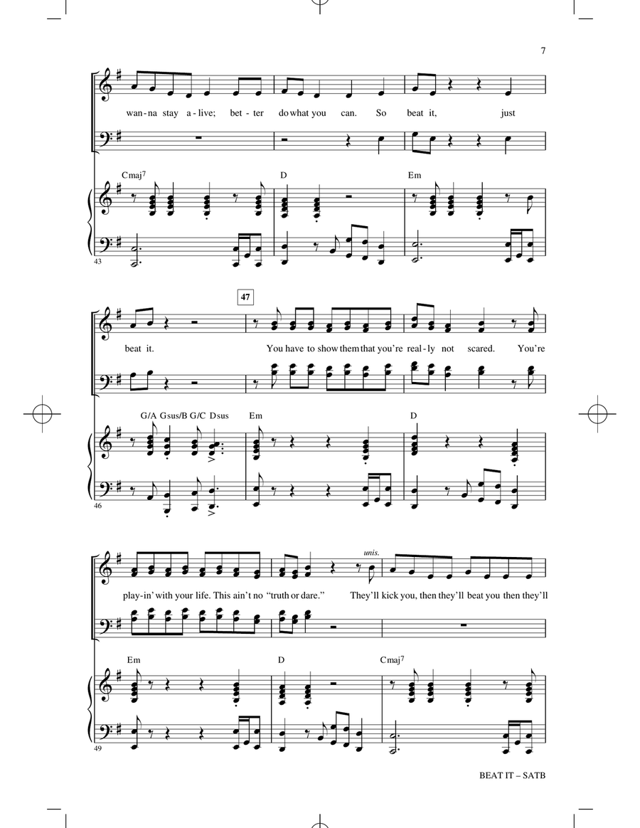 Beat It 4-Part scores gallery preview page 6
