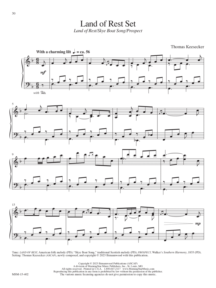 Land of Rest Set Piano Solo scores gallery preview page 1