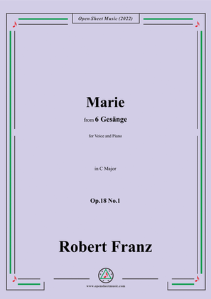 Book cover for Franz-Marie,in C Major,Op.18 No.1,for Voice and Piano