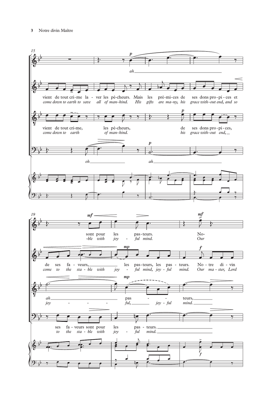 Notre divin Maître (Our master, Lord Jesus) 4-Part - Digital Sheet Music page 3