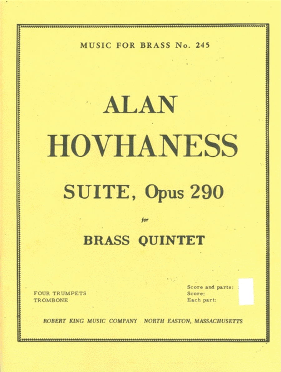 Suite Op.290 (quintet-brass) School and Community scores gallery preview page 1