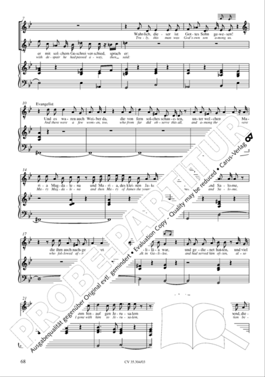 St. Mark Passion (Markus-Passion) 4-Part scores gallery preview page 69