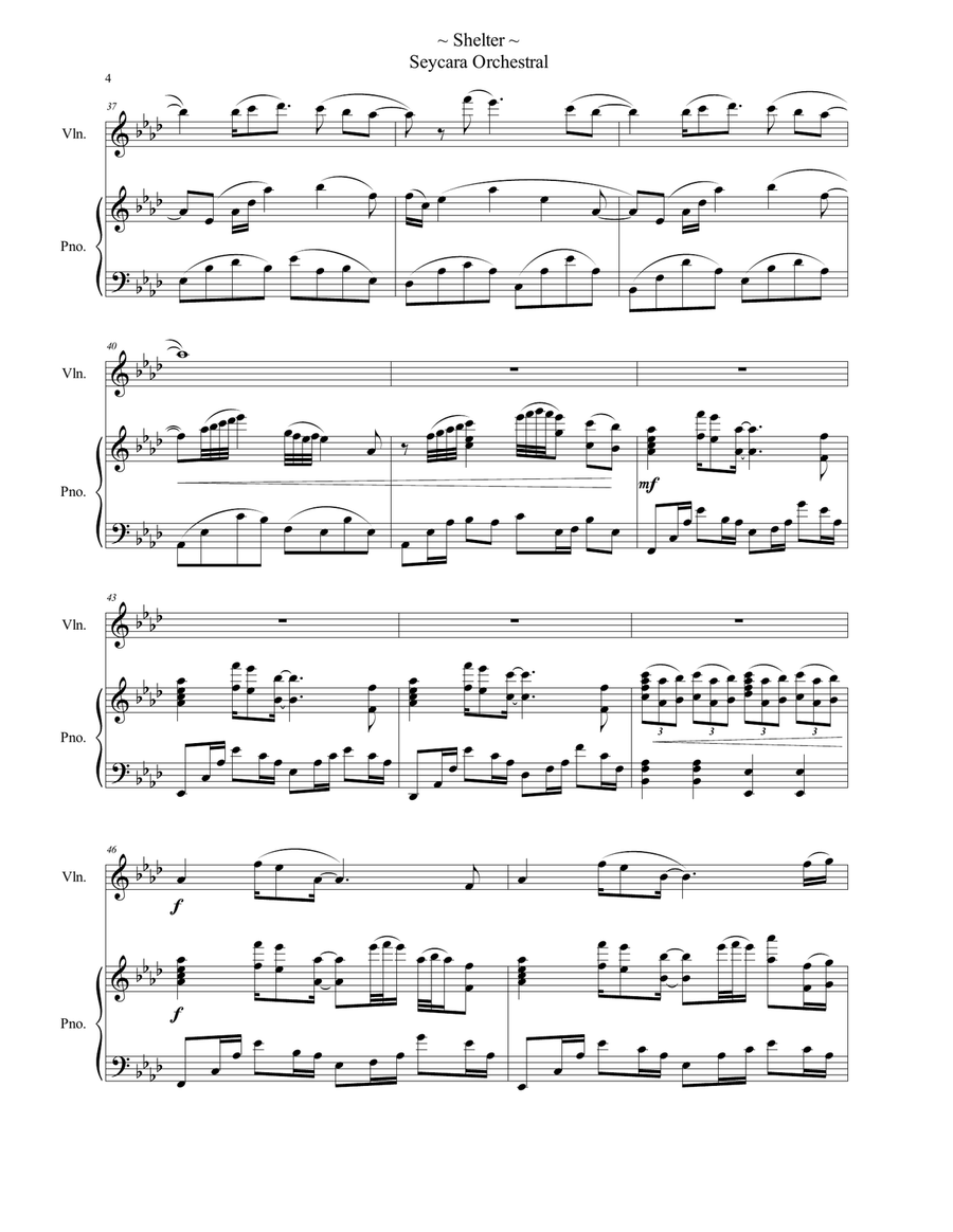 Shelter - Ghibli Violin and Piano Violin scores gallery preview page 4