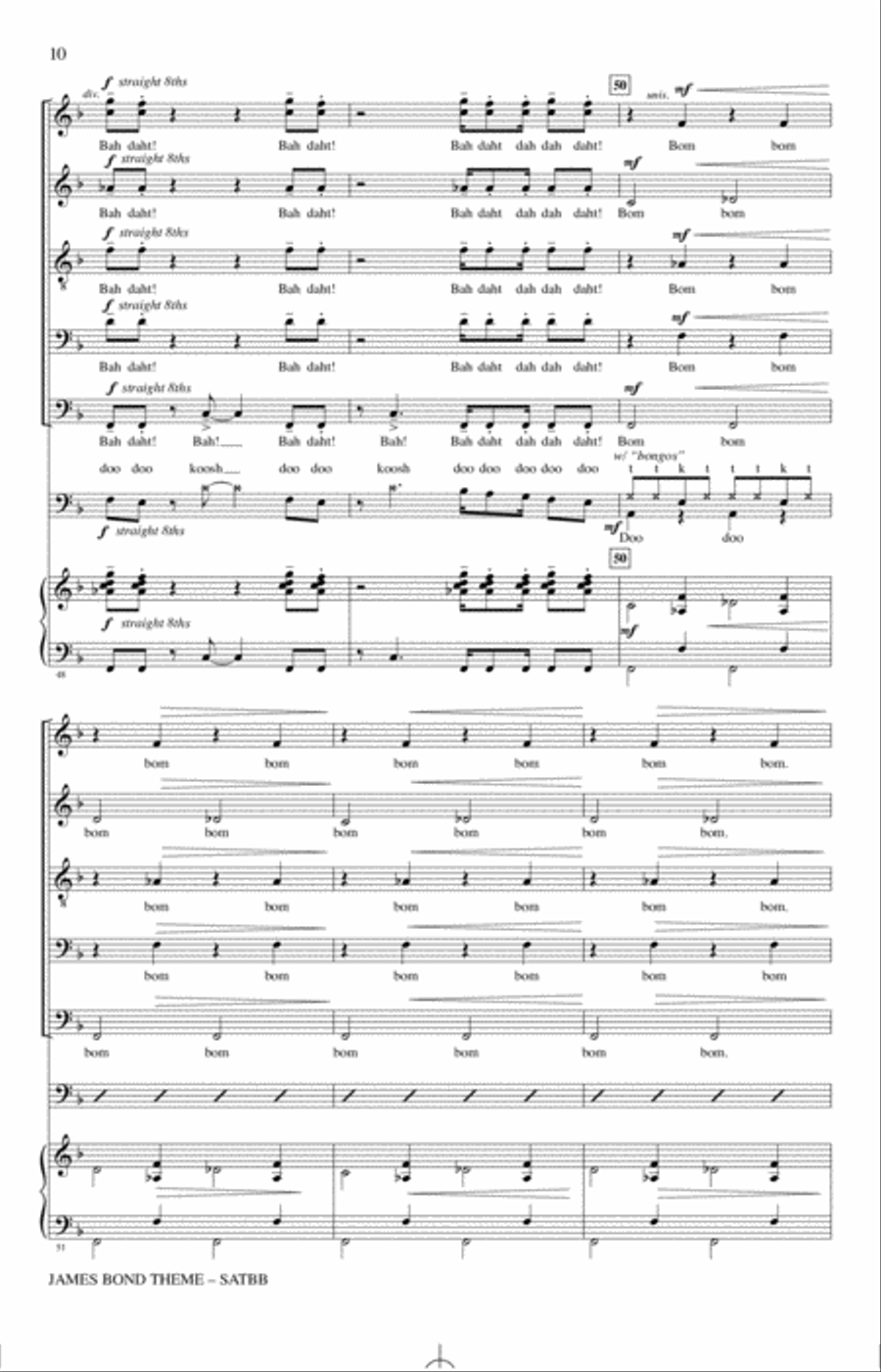 James Bond Theme (arr. Alan Billingsley) 4-Part scores gallery preview page 9