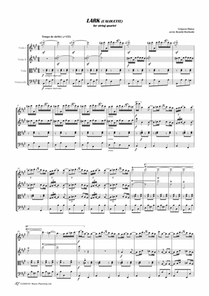 LARK (L'ALOUETTE) by Grigoras Dinicu Cello - Digital Sheet Music