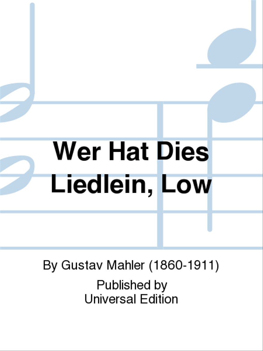 Wer Hat Dies Liedlein, Low School and Community scores gallery preview page 1