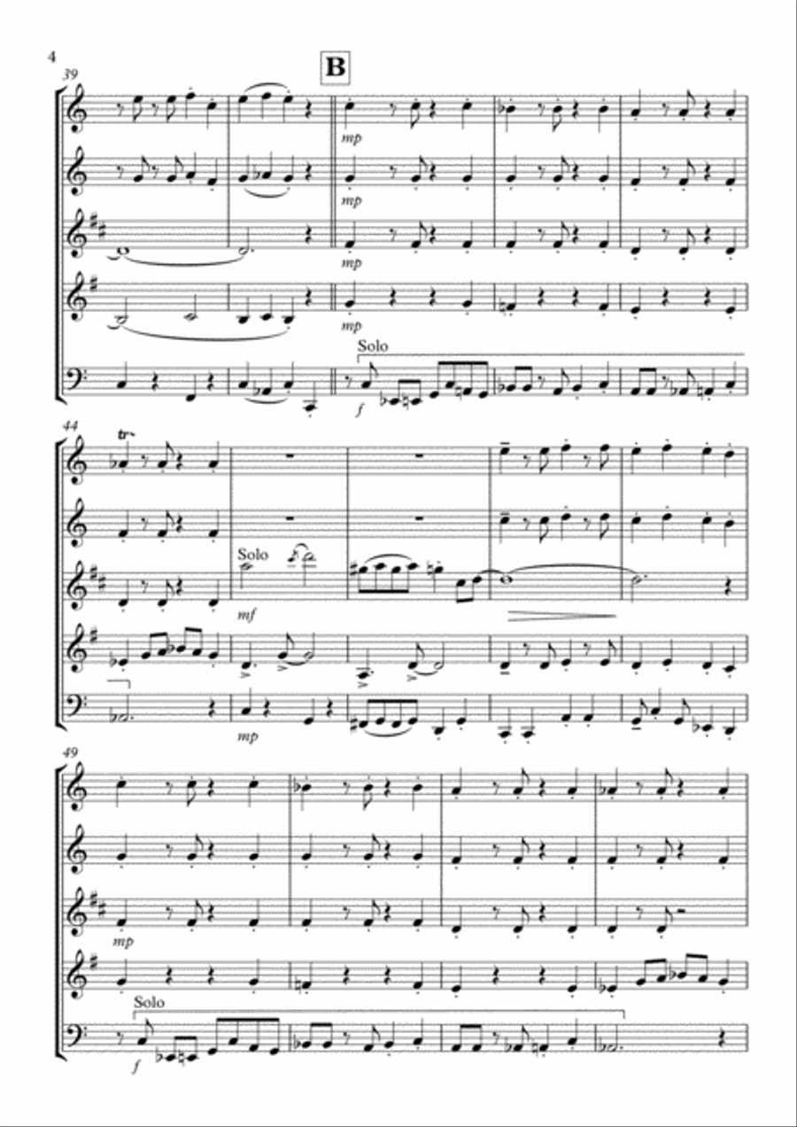 The Flapper's Ball (1920s style): Wind Quintet Woodwind Quintet scores gallery preview page 4