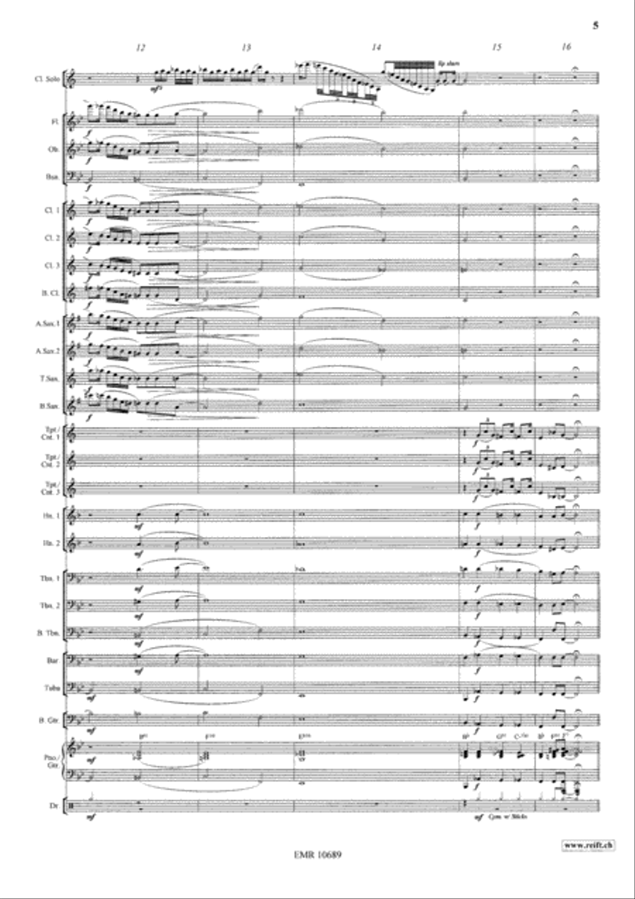 Concerto For Clarinet Concert Band scores gallery preview page 6