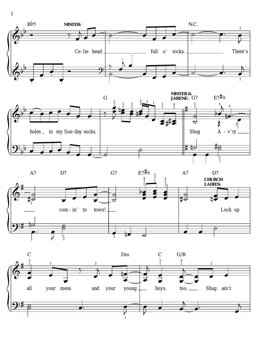 Shug Avery Comin' To Town Voice scores gallery preview page 2