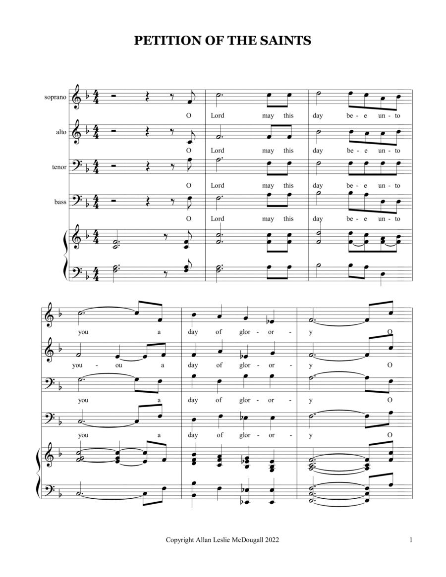 Petition of the Saints 4-Part scores gallery preview page 1