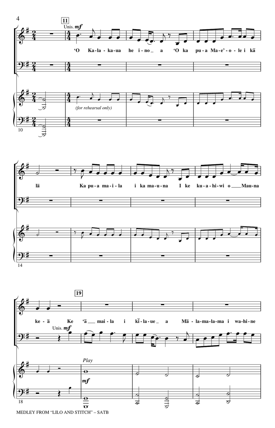 Lilo And Stitch (Medley) 4-Part scores gallery preview page 2