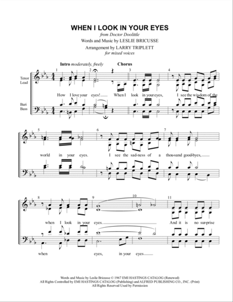 When I Look In Your Eyes 4-Part scores gallery preview page 1
