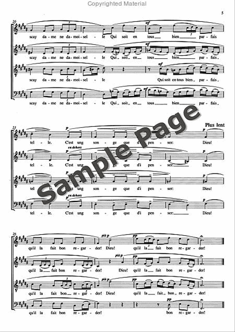 3 Songs of Charles d'Orleáns 4-Part scores gallery preview page 6