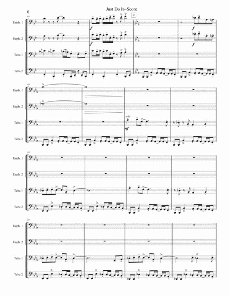 Just Do It - Tuba/Euphonium Quartet Brass Ensemble scores gallery preview page 6