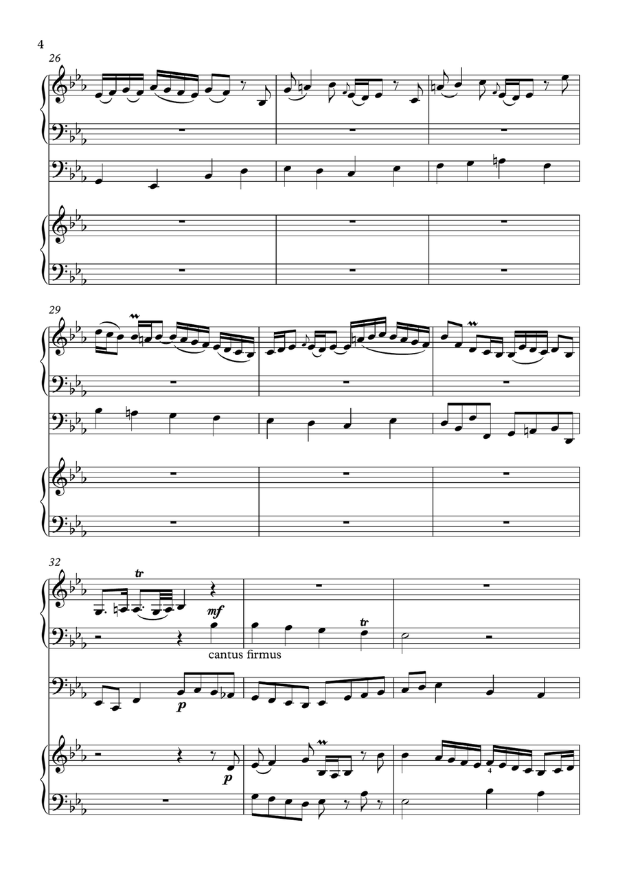 Wachet auf, ruft uns die Stimme (J.S. Bach) - Organ-piano duet Organ Accompaniment scores gallery preview page 4