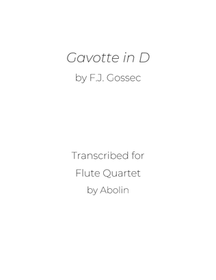 Book cover for Gossec: Gavotte in D - Flute Choir (Flute Quartet)